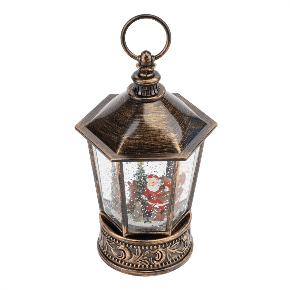 Ліхтар з підсвіткою та музикою Christmas forest with Santa