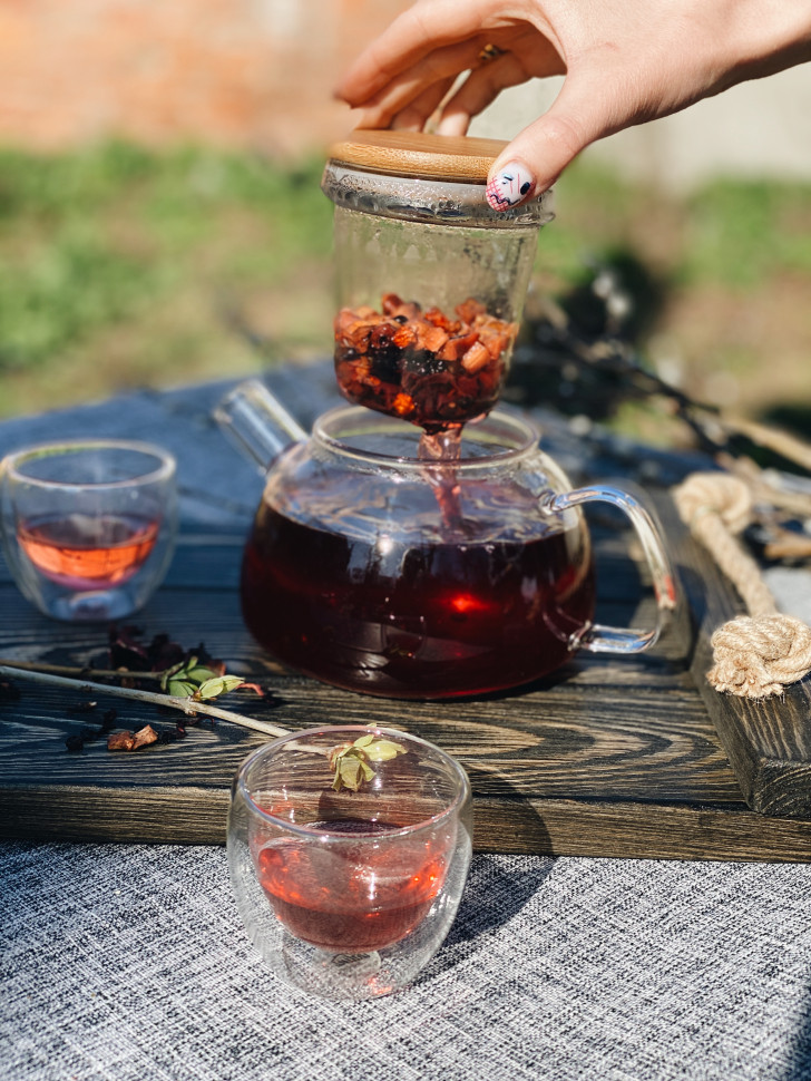 Прозорий скляний чайник для заварювання Kombucha 650 мл