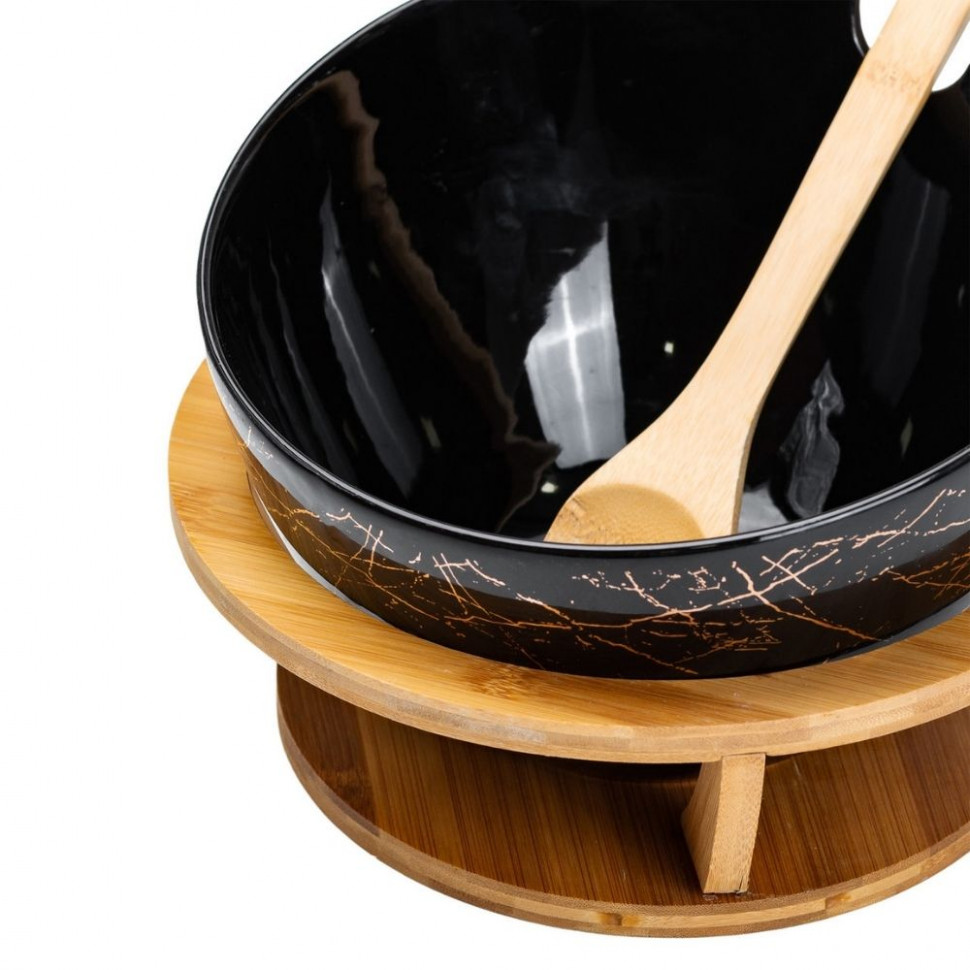 Салатник керамический черный Lines