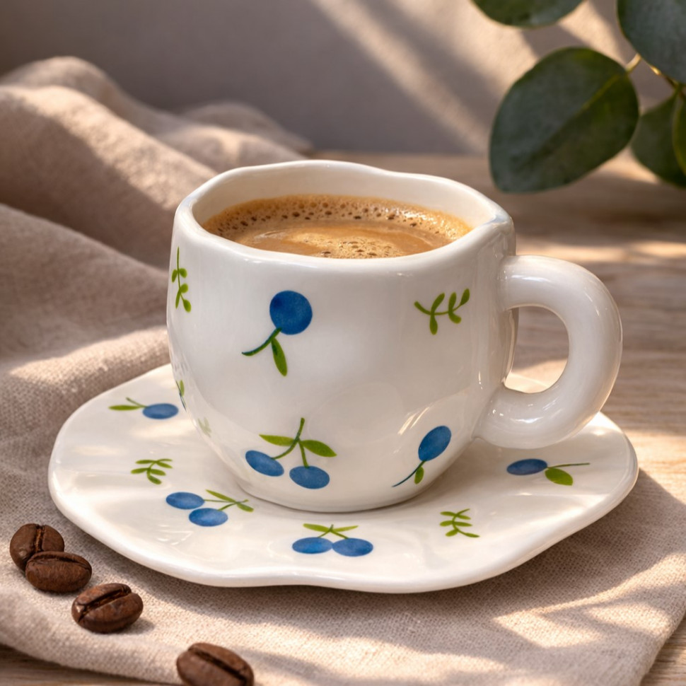 Чашка з блюдцем Plum