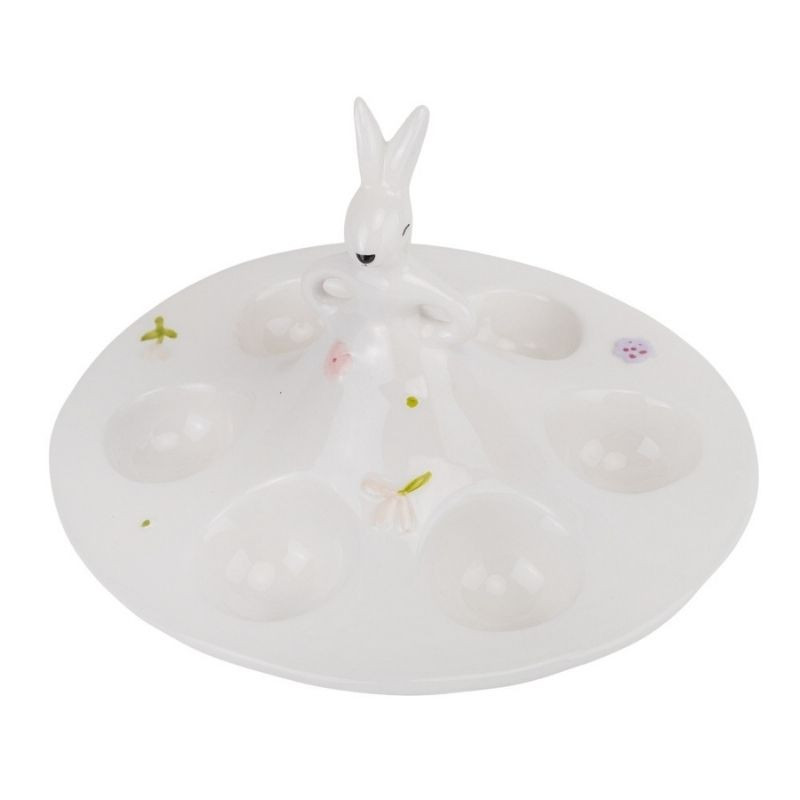 Подставка для 6 яиц White rabbit in the garden