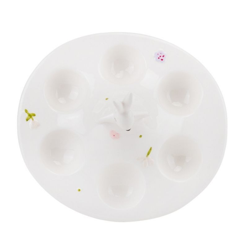 Подставка для 6 яиц White rabbit in the garden