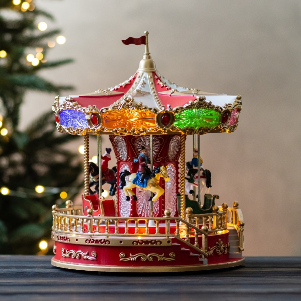 Новогодняя карусель с подсветкой и музыкой Fairytale whirlpool