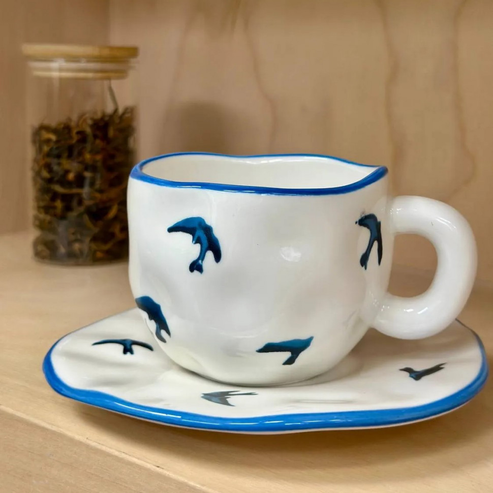 Чашка з блюдцем Gull