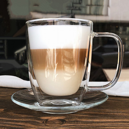 Стеклянная кружка с двойной стенкой Handled (400 мл)