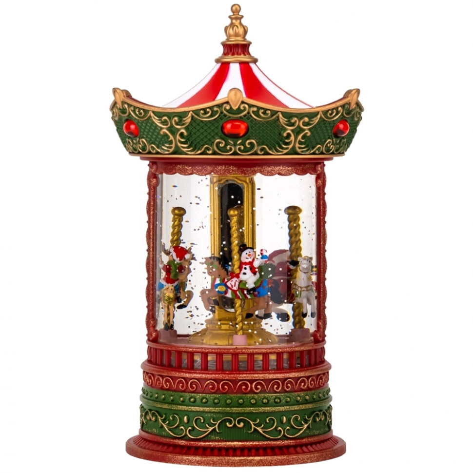 Фонарь с подсветкой и музыкой Christmas carousel