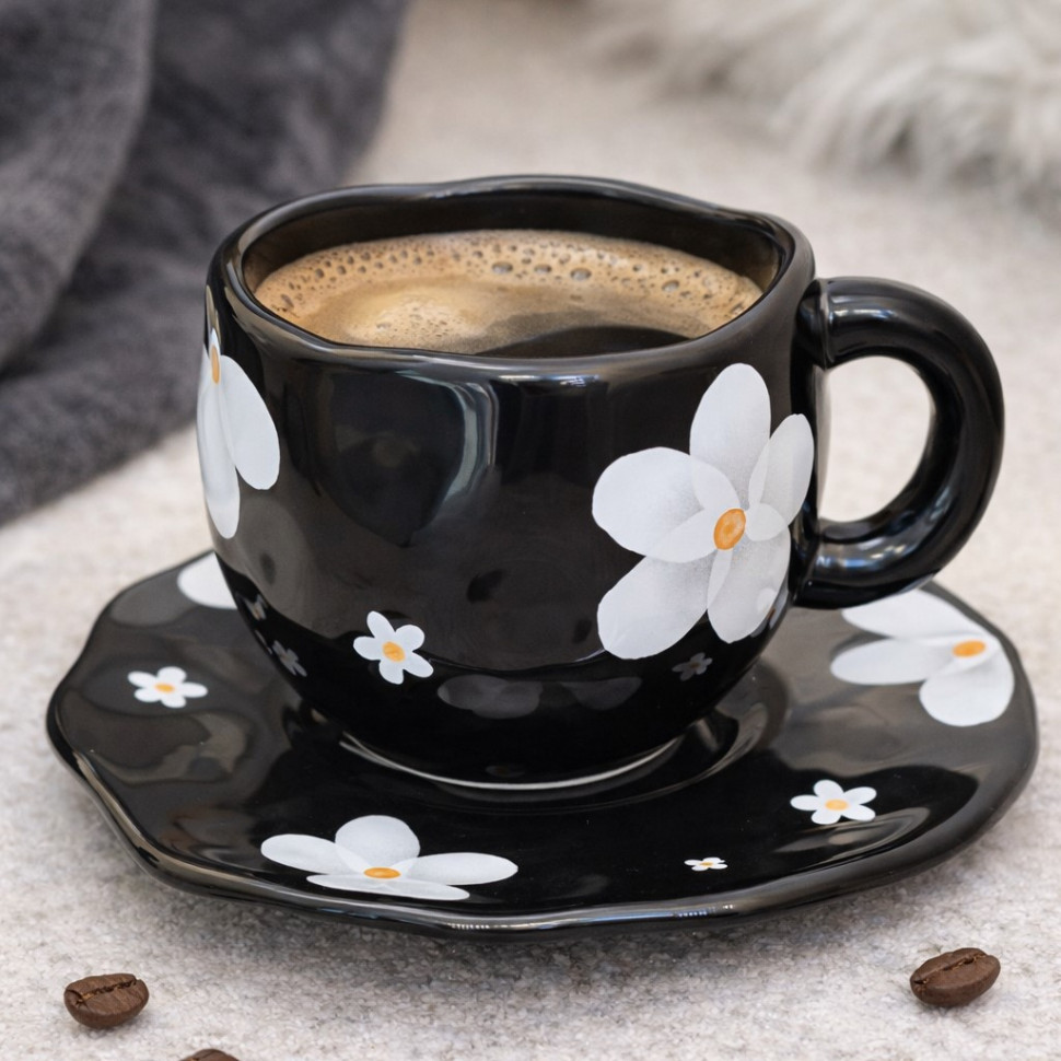 Чашка з блюдцем Silver Flower