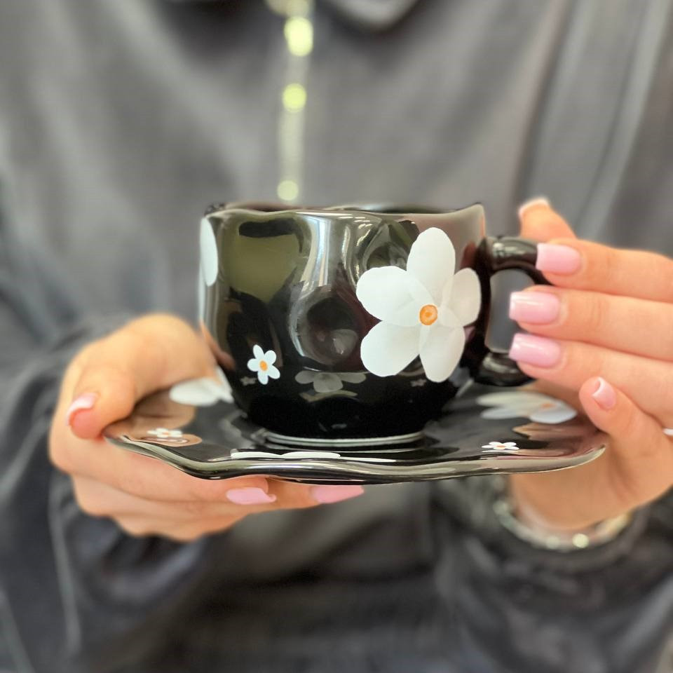 Чашка з блюдцем Silver Flower