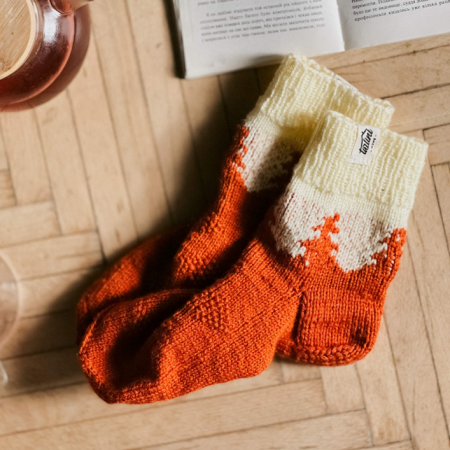 Вязаные носки Wzutti Soft (Светло-коричневые)