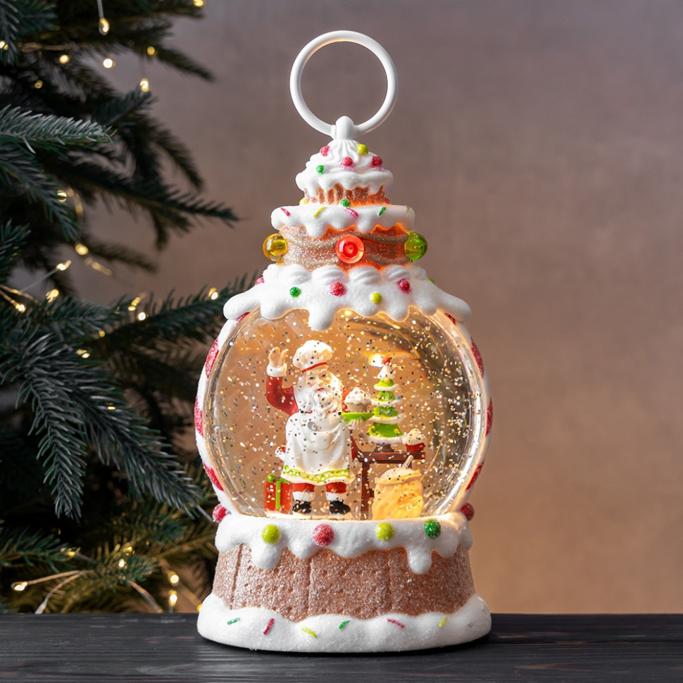 Ліхтар з підсвіткою та музикою Sweet Christmas with Santa