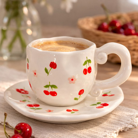 Чашка с блюдцем Cherrie garden