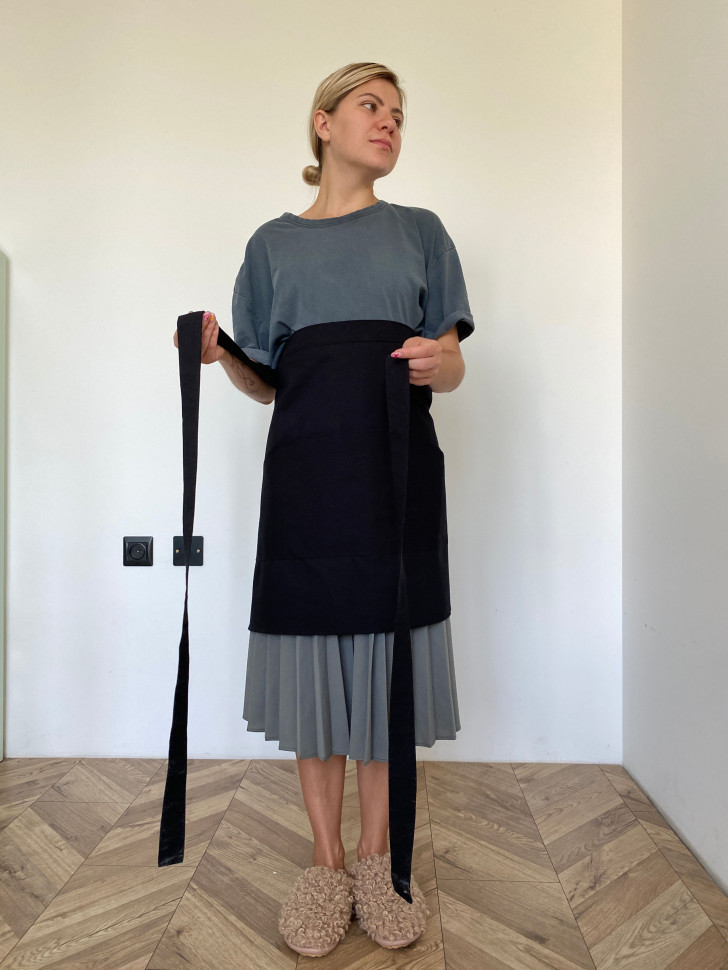 Лляний фартух Grass Black