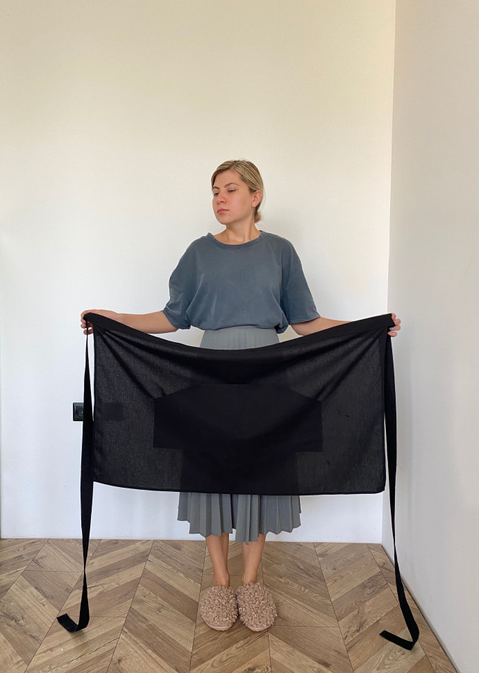 Лляний фартух Grass Black