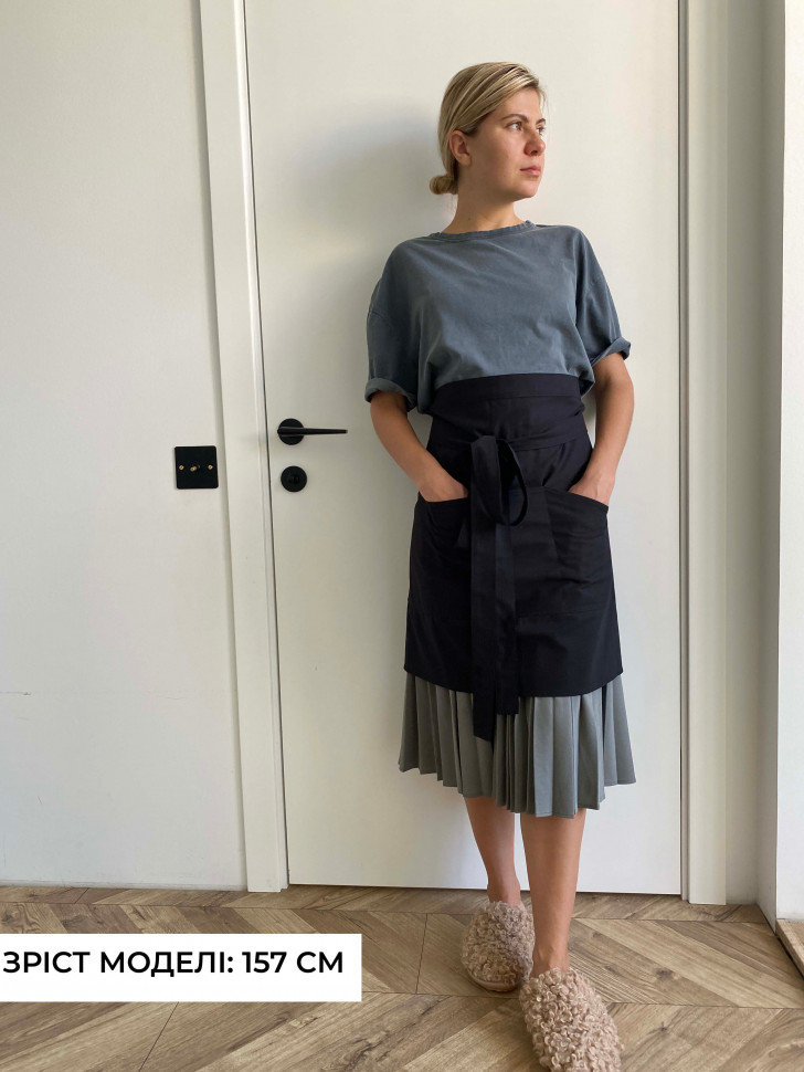 Лляний фартух Grass Black