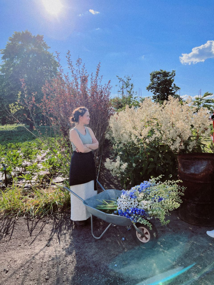 Лляний фартух Grass Black