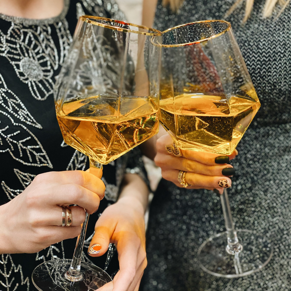 Бокалы для вина (2 шт) и сервировочная доска Blush Brie