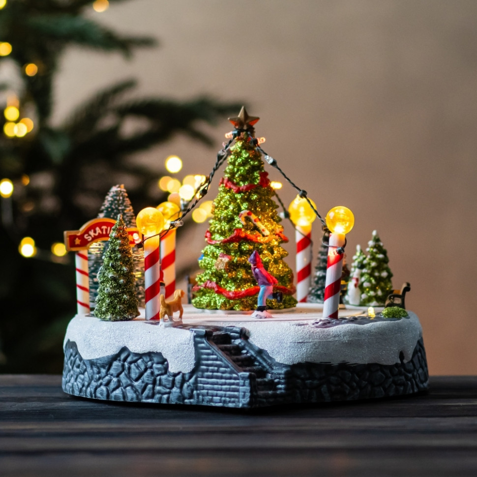 Новорічна карусель з підсвіткою та музикою Christmas tree