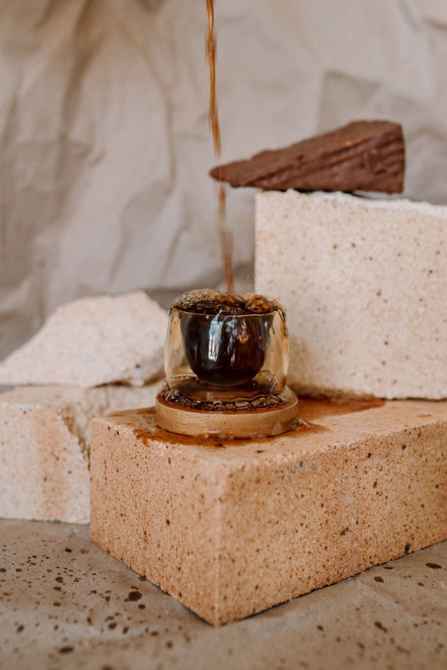 Стеклянный стакан с подставкой Ristretto 