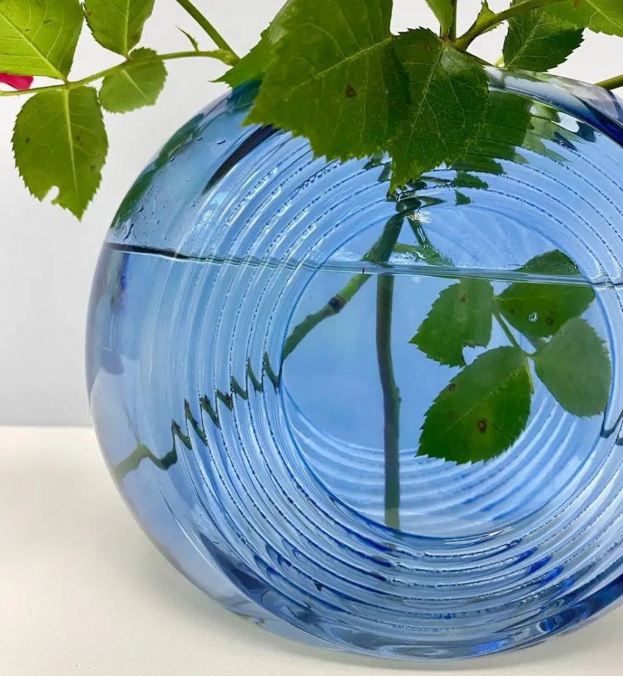 Стеклянная ваза Crystal круглая