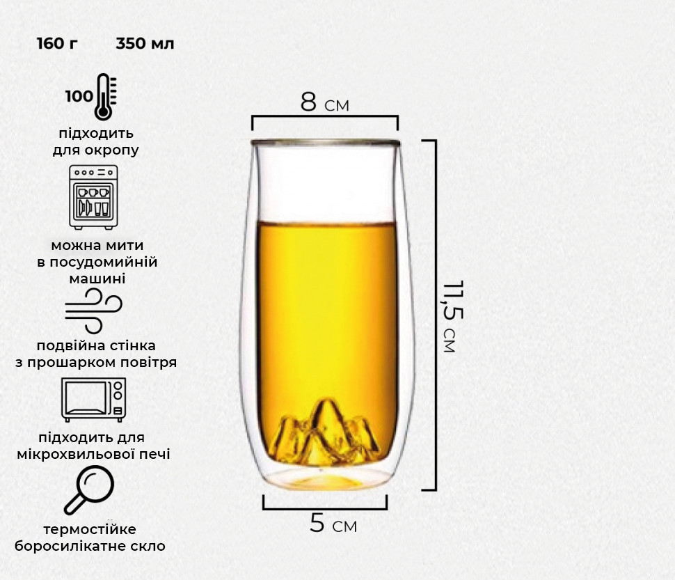 Стакан з подвійним дном Cliff (350 мл)