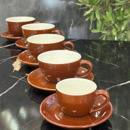 Набор чашек с блюдцами Brown Summer 6 шт 