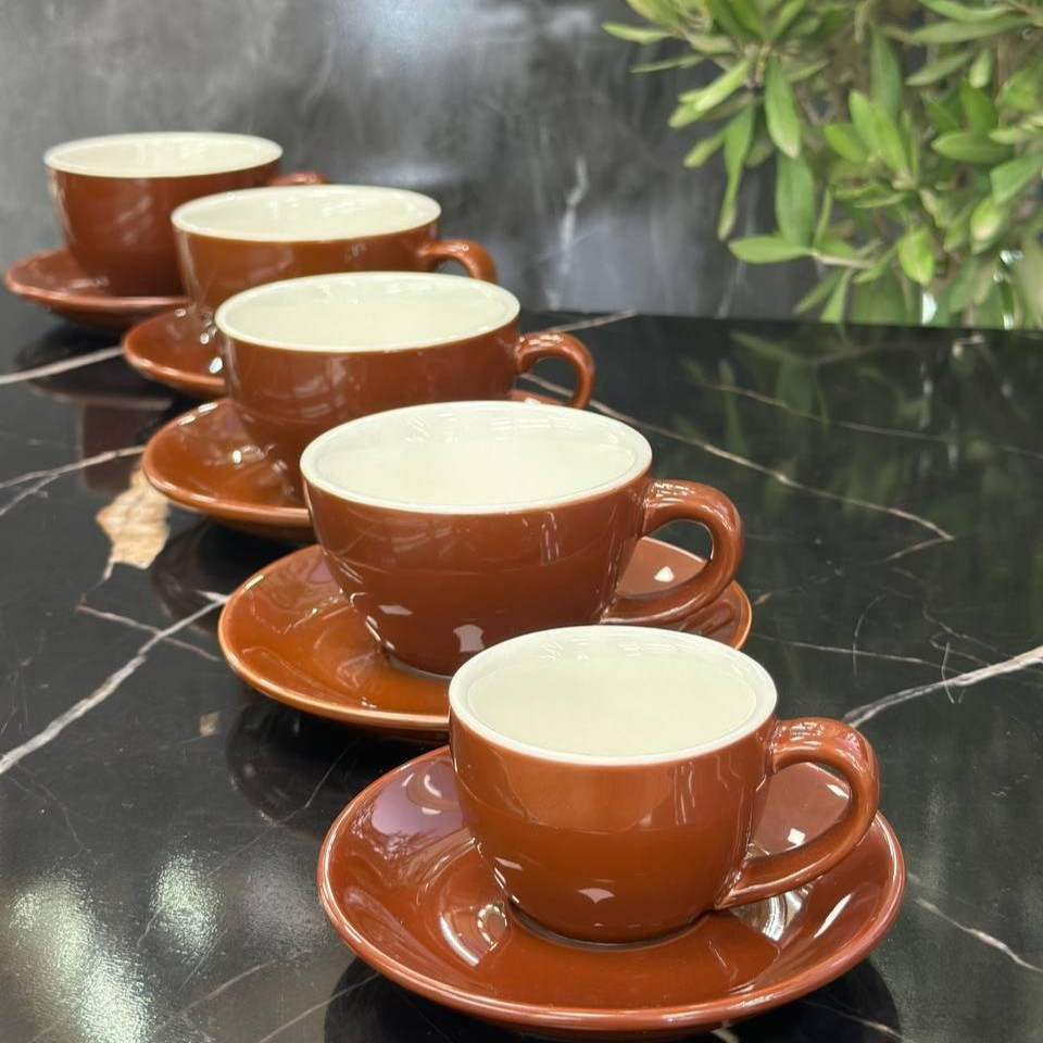 Набор чашек с блюдцами Brown Summer 6 шт 