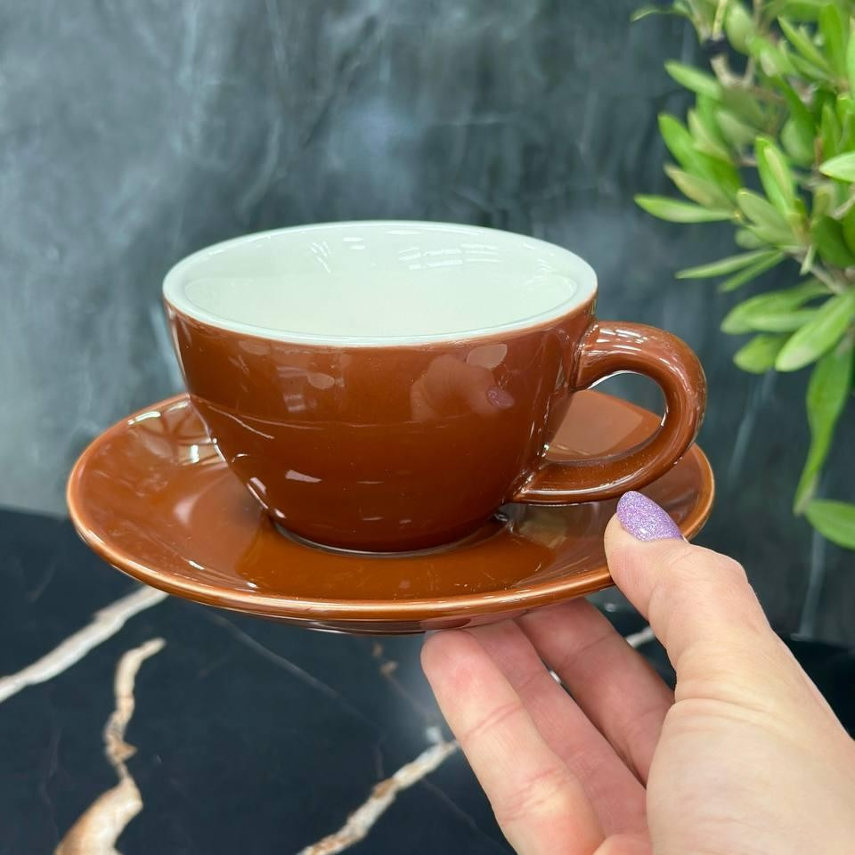 Набор чашек с блюдцами Brown Summer 6 шт 