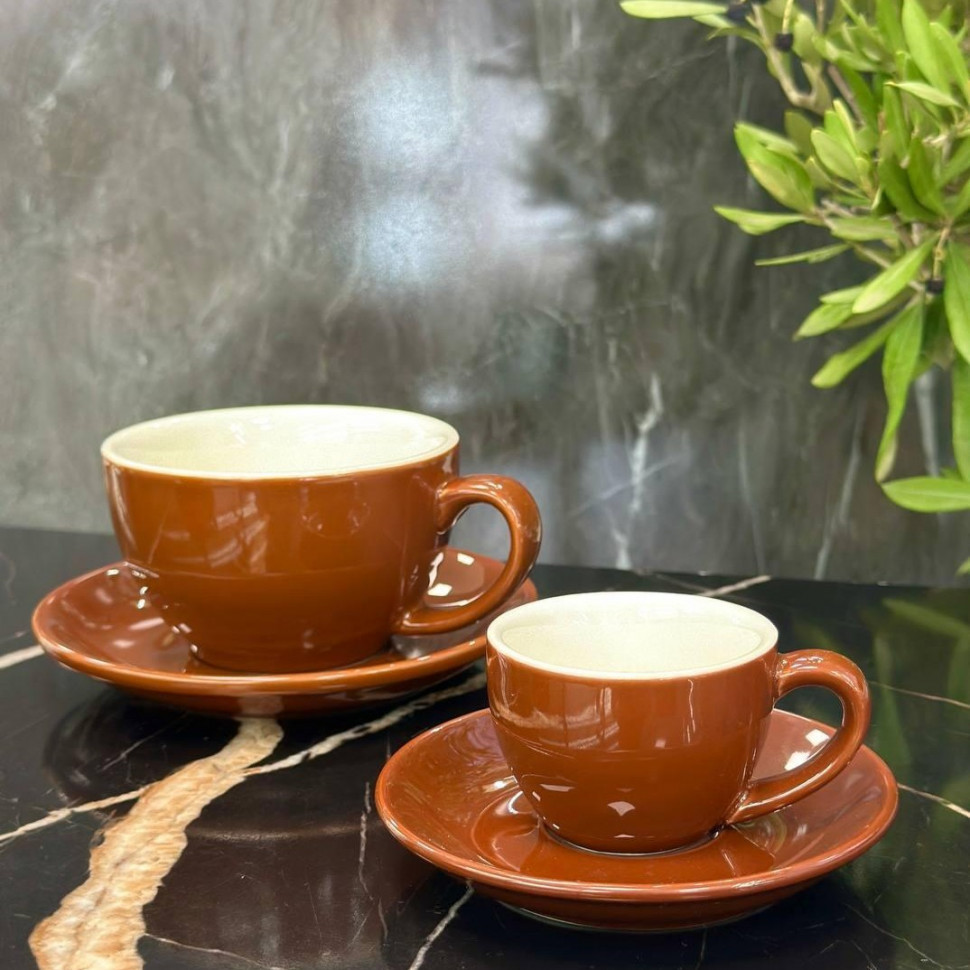 Набор чашек с блюдцами Brown Summer 6 шт 