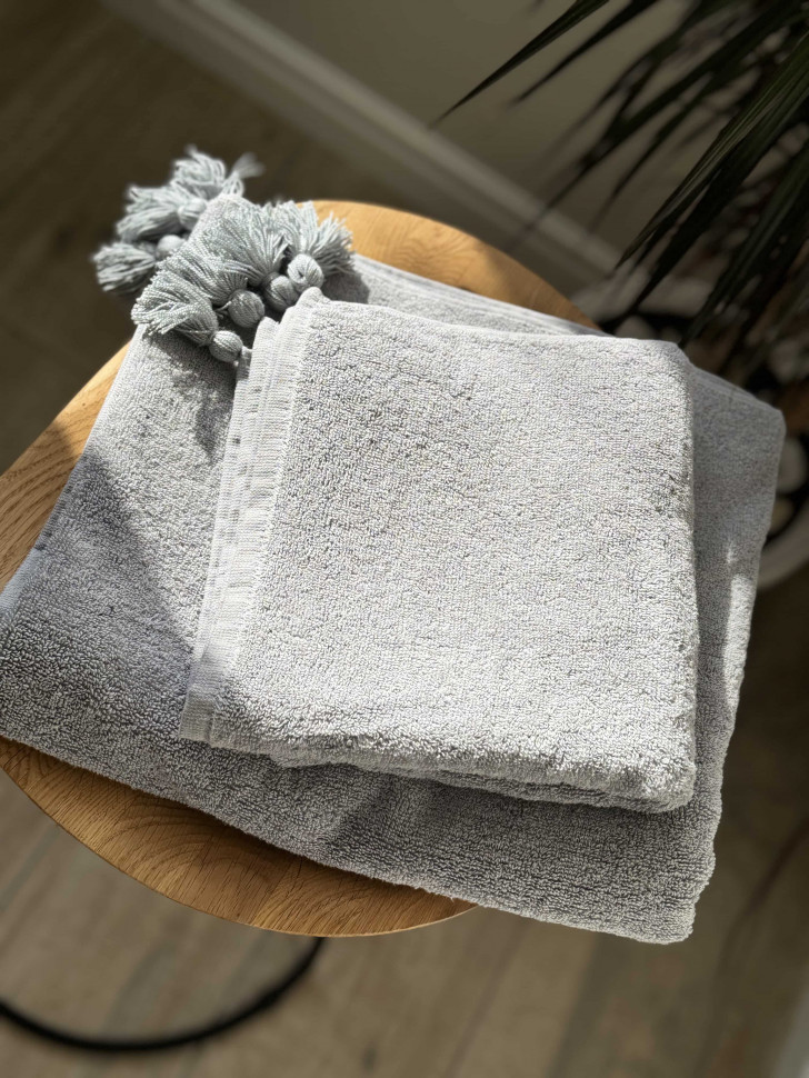 Махровое полотенце Cotton Light gray