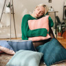 Льняная подушка Hambit- pink/turquoise