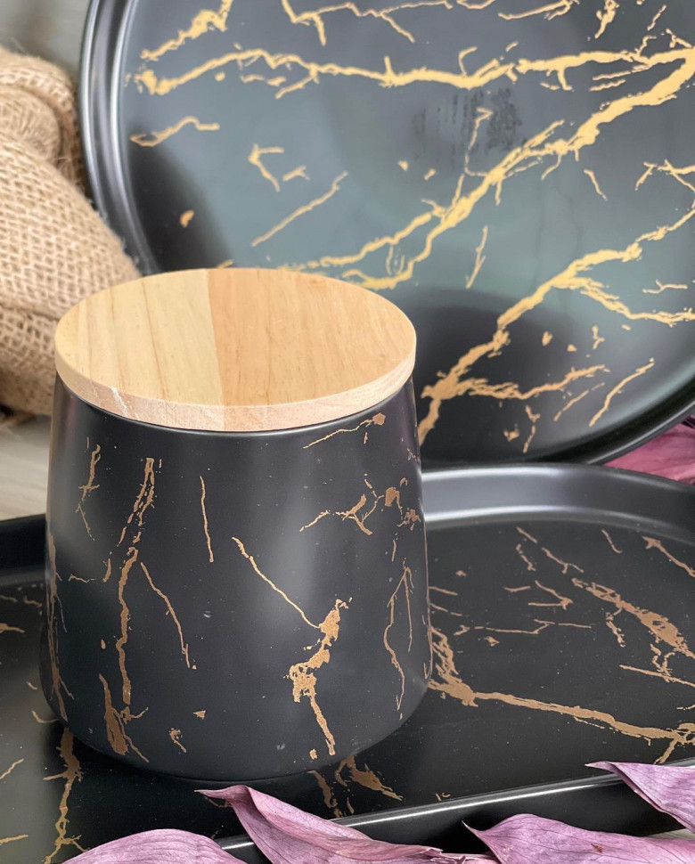 Емкость для хранения  Black marble