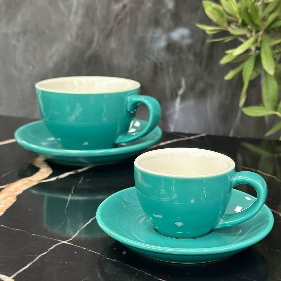 Набор чашек с блюдцами Lake Blue Summer 6 шт 