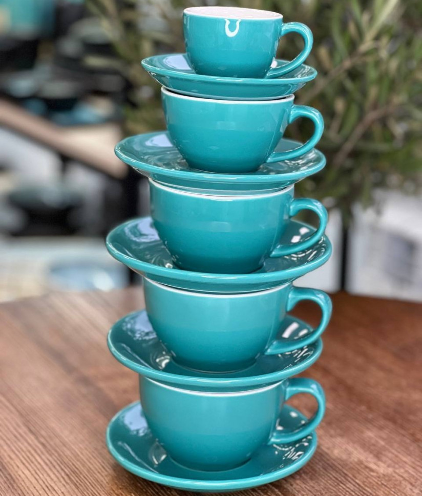 Набор чашек с блюдцами Lake Blue Summer 6 шт 