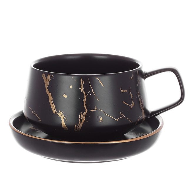 Чашка керамічна з блюдцем Marmor