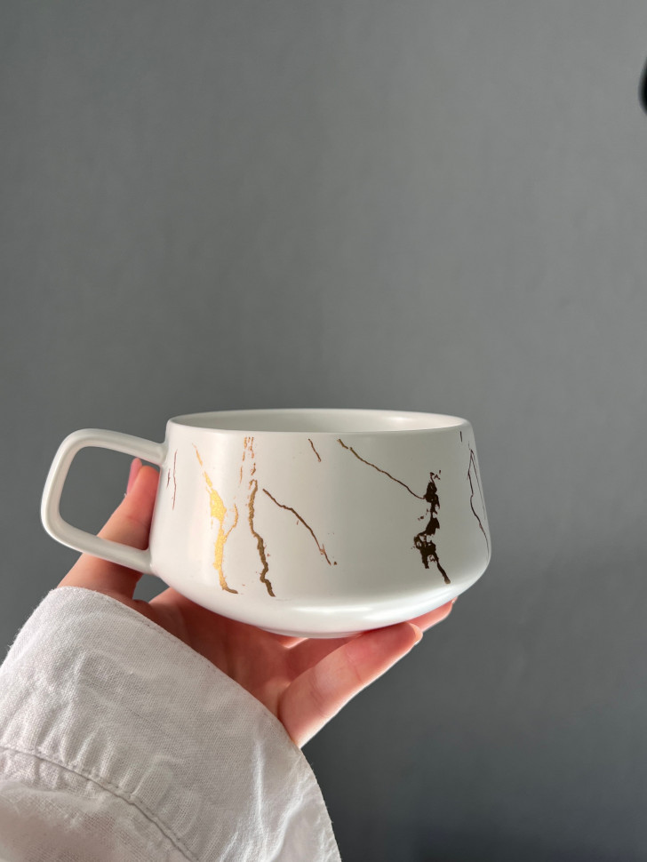 Чашка керамічна з блюдцем Marmor