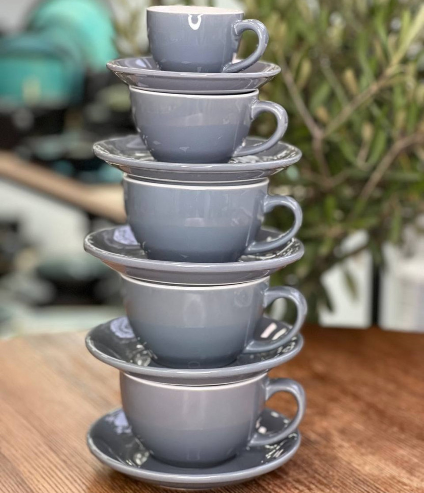 Набор чашек с блюдцами Grey Summer 6 шт