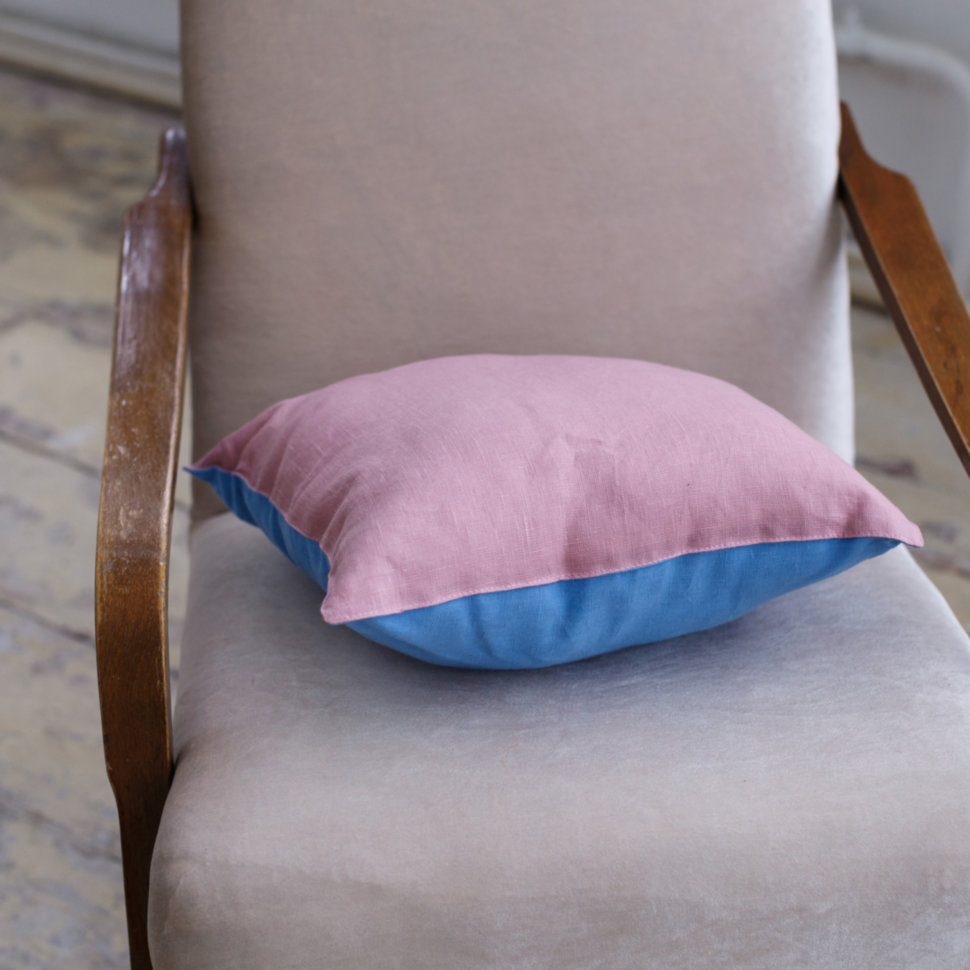 Льняная подушка Hambit-pink/blue