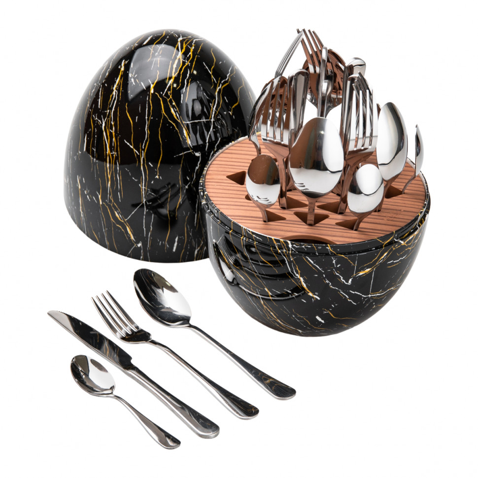 Набор столовых приборов Black marble 
