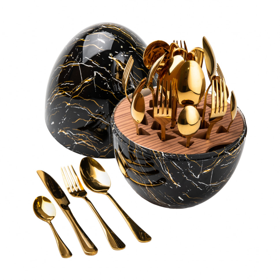 Набор столовых приборов Black marble 