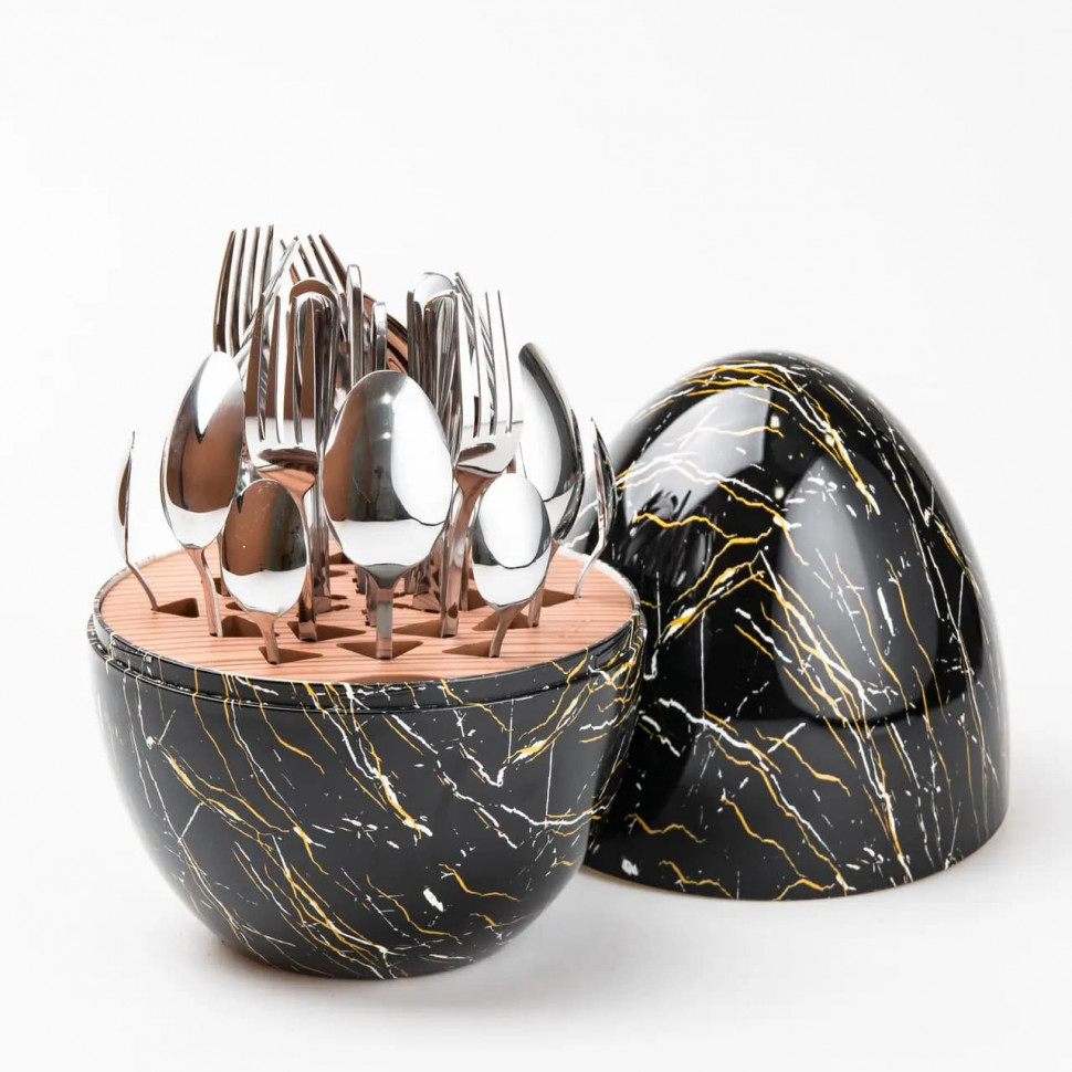 Набор столовых приборов Black marble 