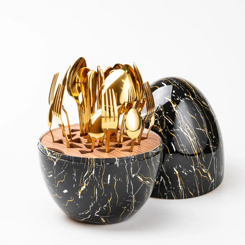 Набор столовых приборов Black marble 