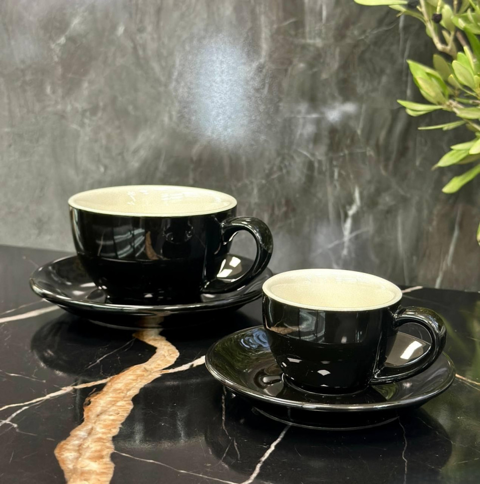 Набор чашек с блюдцами Black Summer 6 шт 