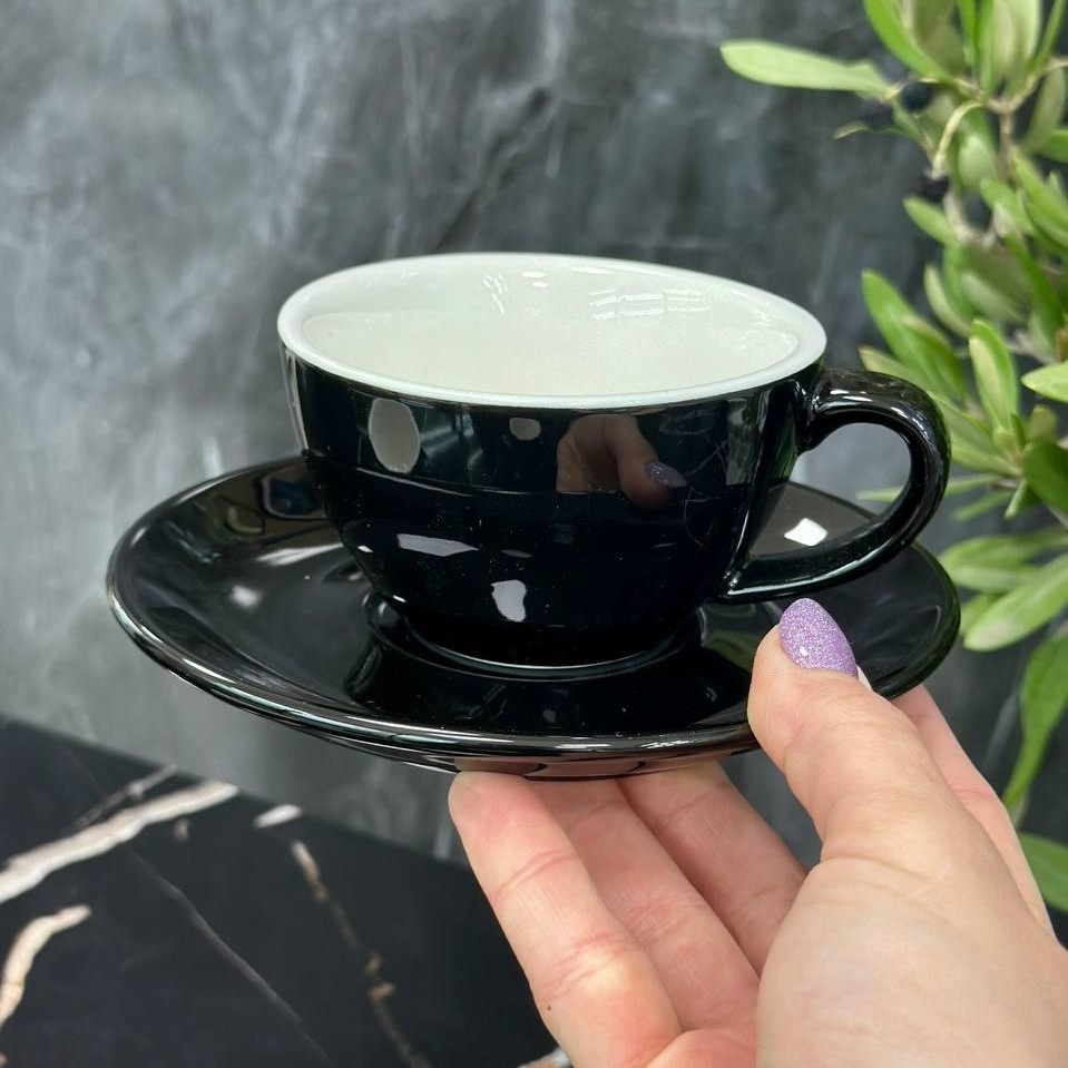 Набор чашек с блюдцами Black Summer 6 шт 