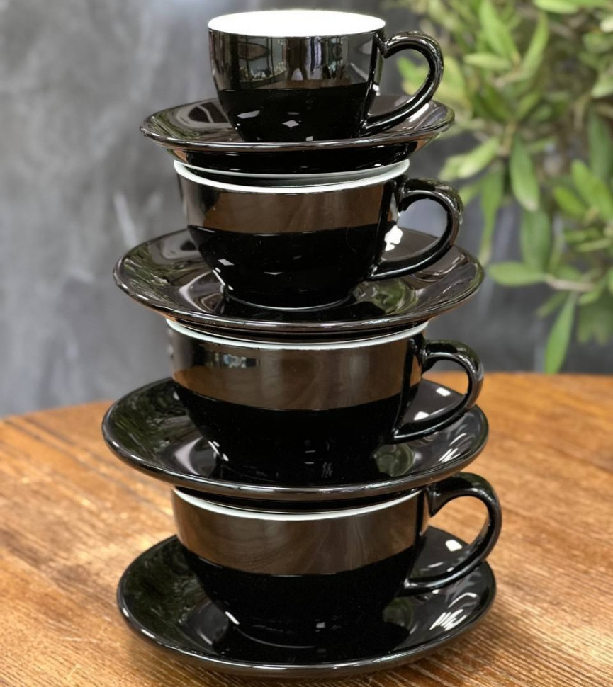 Набор чашек с блюдцами Black Summer 6 шт 