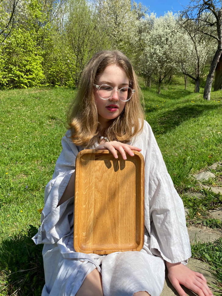 Деревянное блюдо-поднос Feast