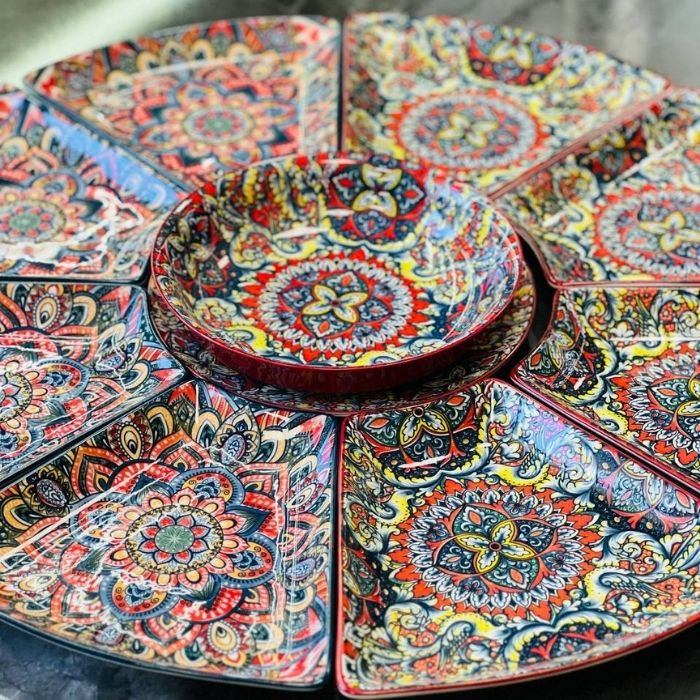 Блюдо-сегмент Painted red