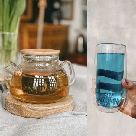 Чайник для заварювання та склянка з подвійною стінкою Cliff Set