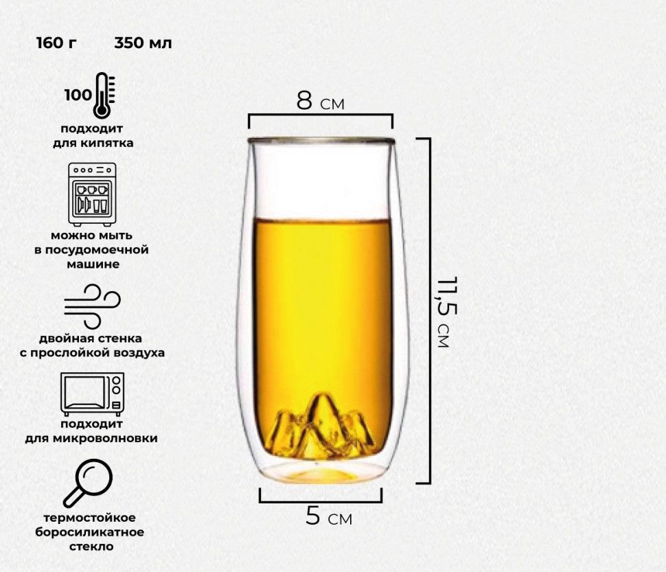 Чайник для заварювання та склянка з подвійною стінкою Cliff Set