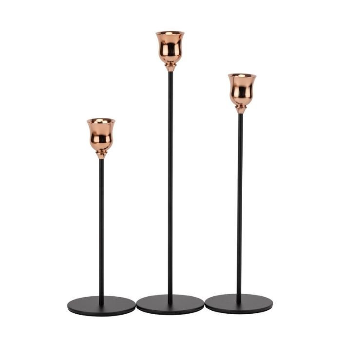 Набор из 3 подсвечников Black elegance