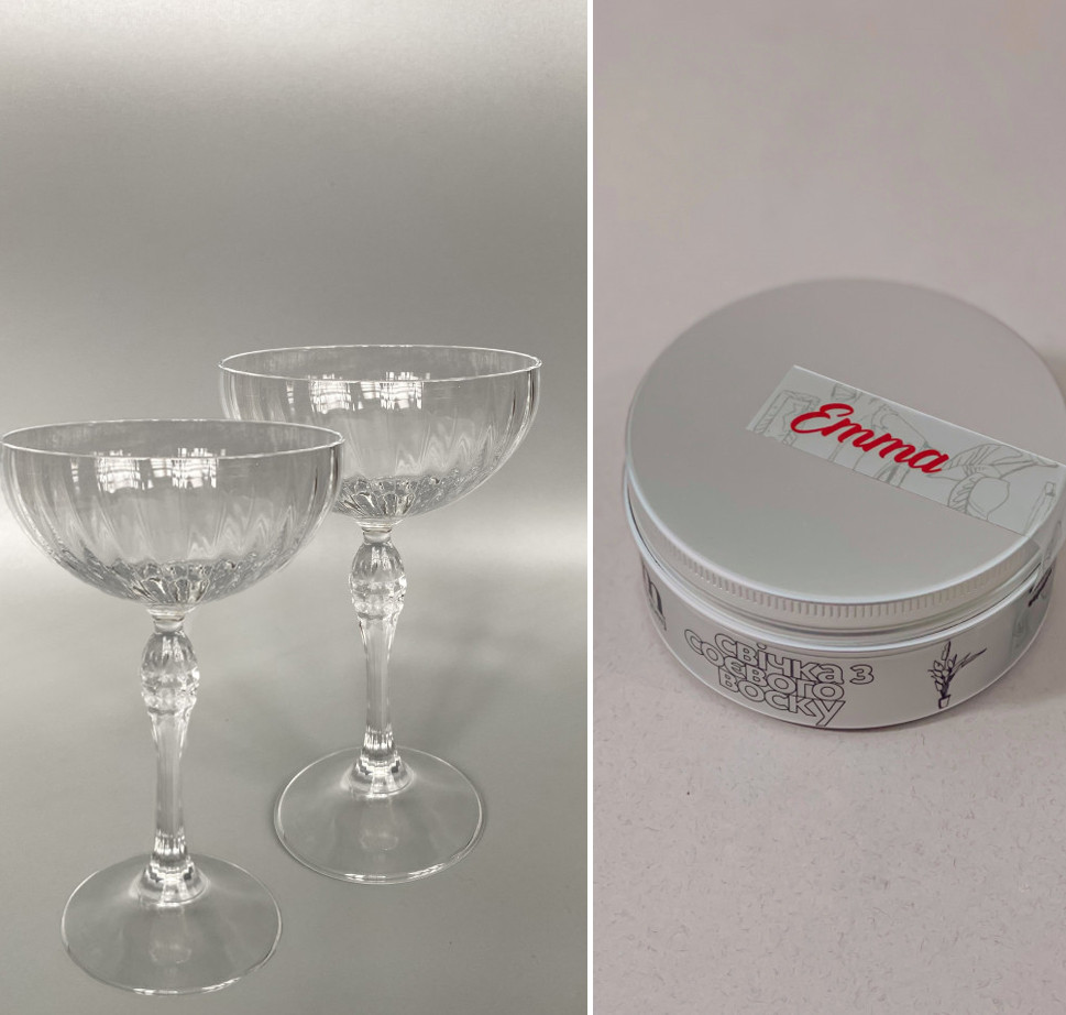 Romantic Set Fizalis (набір келихів та соєва свічка)